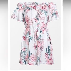 NWT Floral Frill Tie Waist Short Dress